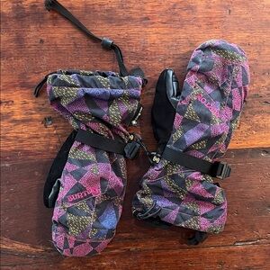 Burton Kids' Geometric Purple and Pink Mittens